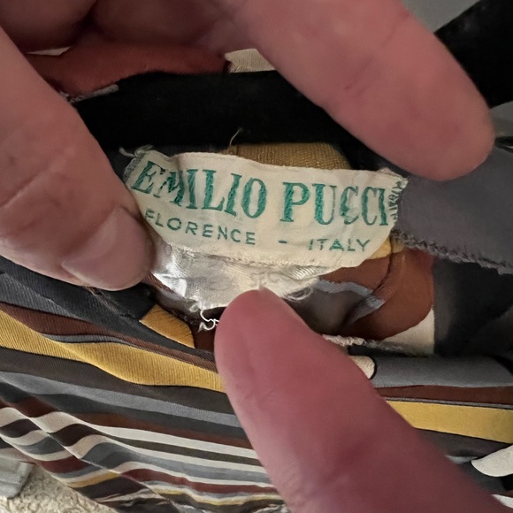 RARE Vintage 1960’s Emilio Pucci Signature Print Jersey Dress w/ beaded belt - Picture 5 of 10